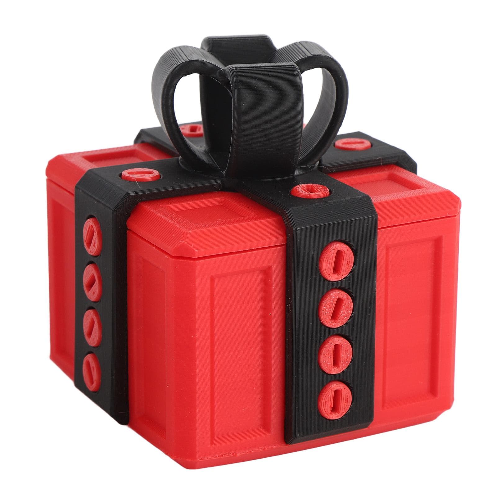 Annoying Present Box with Screws Novelty Funny 3D Printed Present Box for Storing Toys Holiday red black