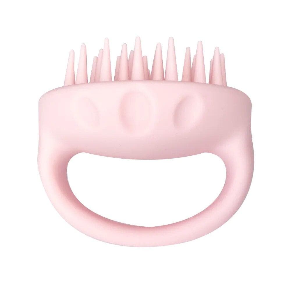 Hair Scalp Massager Silicone Hair Brush Head Body Scalp Massage Brush Hair Washing Clean Comb Bath SPA Shower Massage Brush pink