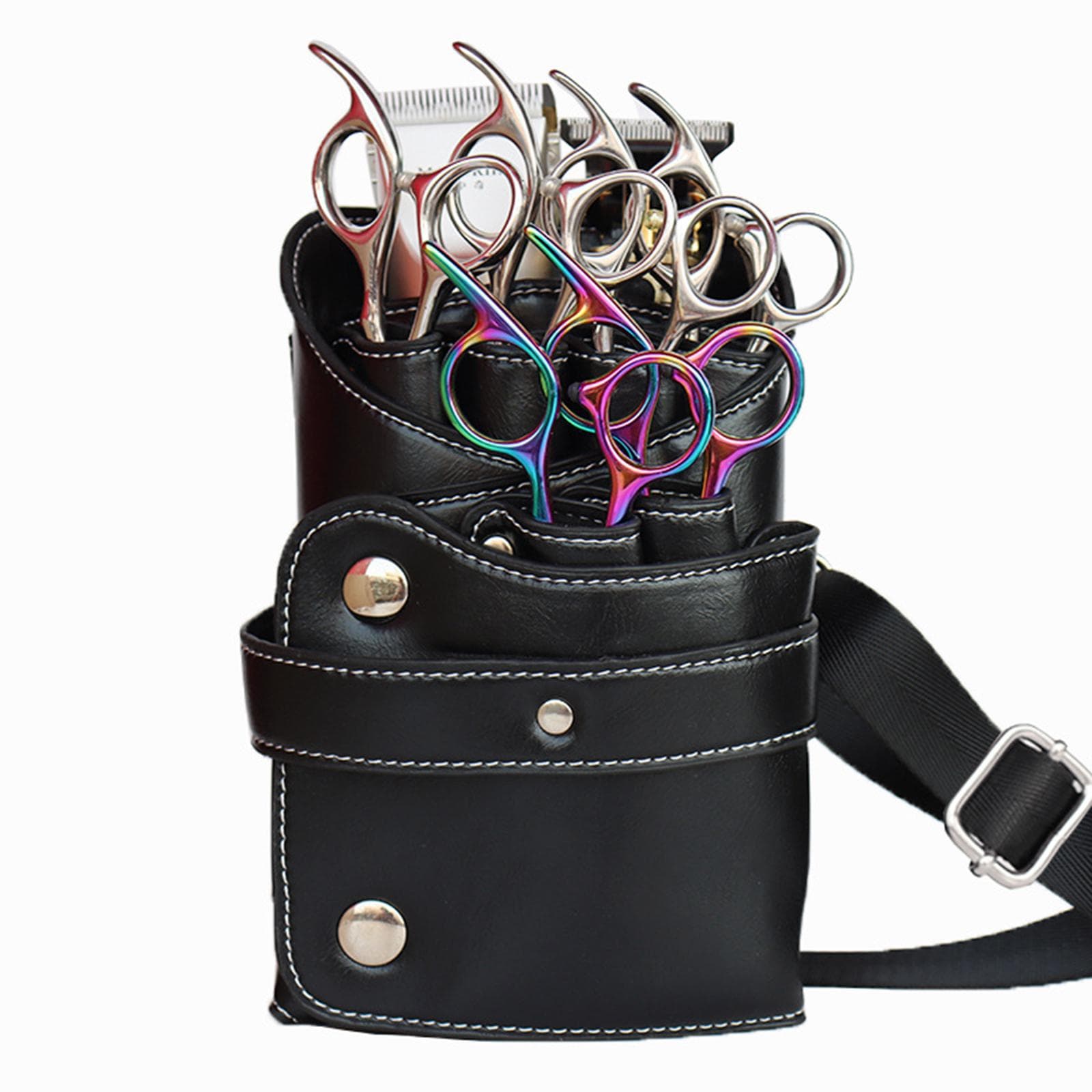 Hairdressing scissors bag barber toolkit hair stylist multifunctional hairdressing bag black