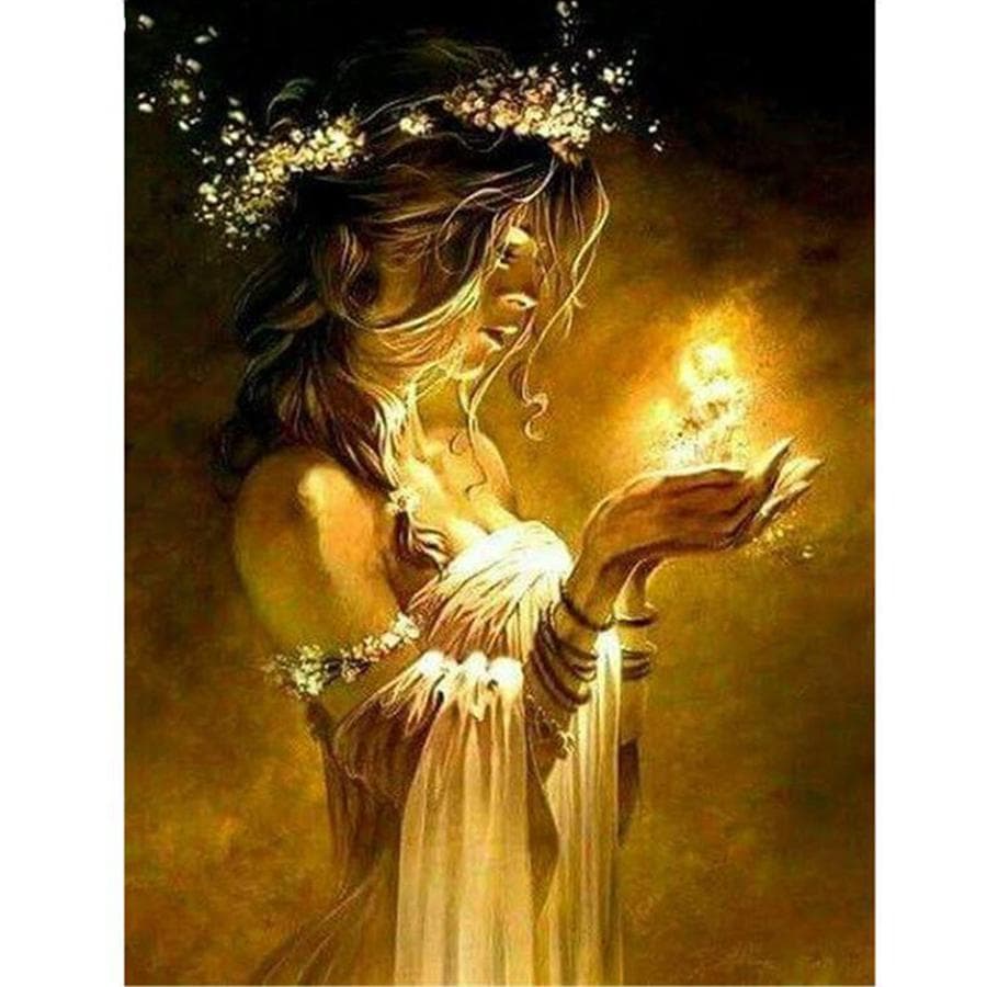5D DIY Diamond Painting Kit Crying angel Pictures Of Rhinestones Diamond Embroidery Praying saint Mosaic Home Decor Full Square 30x40cm gold