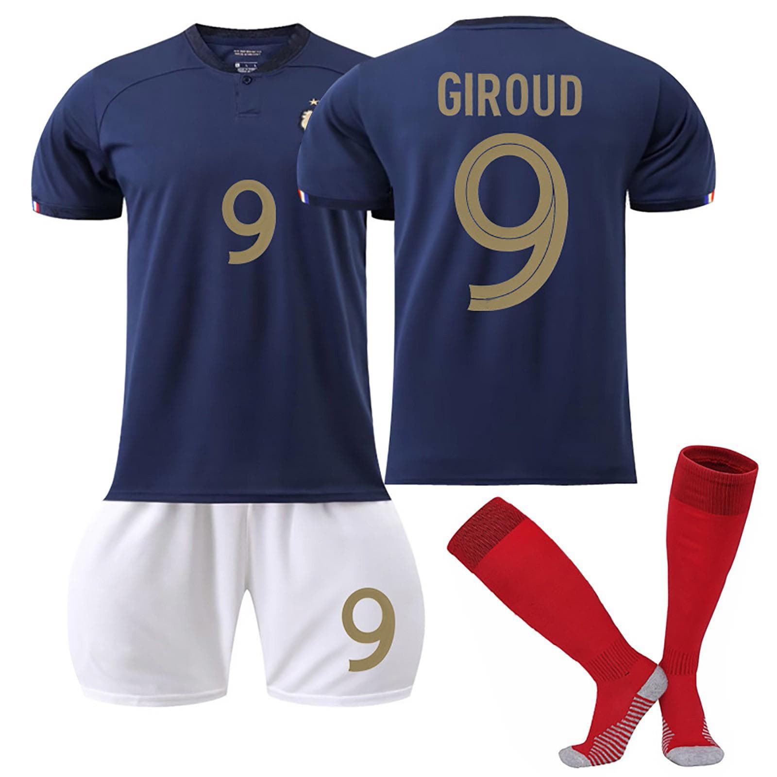 22/23 France Home Football Jerseys Shorts Socks Set New Season Shorts Socks Adult Sizes Outfits XXL blue