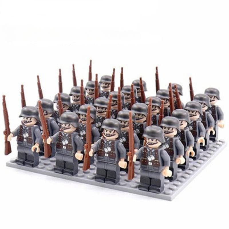 24PCS/SET WW2 Military Soldiers Rifle Weapons Gun Figures Parts Blocks Assembly DIY Model Building Kits Toys