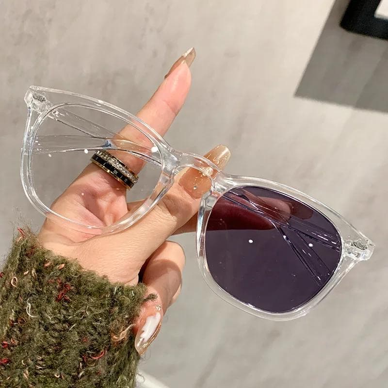Men's Square Photochromic Glasses Blue Light Blocking Full Frame Eyewear for Women Eye Protection Business Style