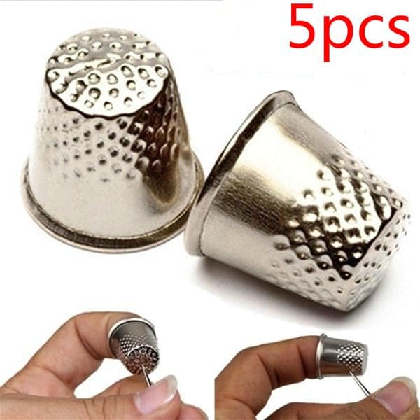 5Pcs Antique Hard Metal Brass Sewing Thimble Needles Partner Finger Protector DIY Sewing Tools 5Pcs