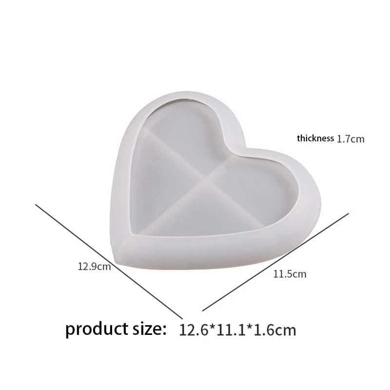 Concrete Storage Tray Silicone Mold Heart-shaped Dish Silica Gel Epoxy Resin Molds Desktop Storage Box Saucer Plate Cement Mould