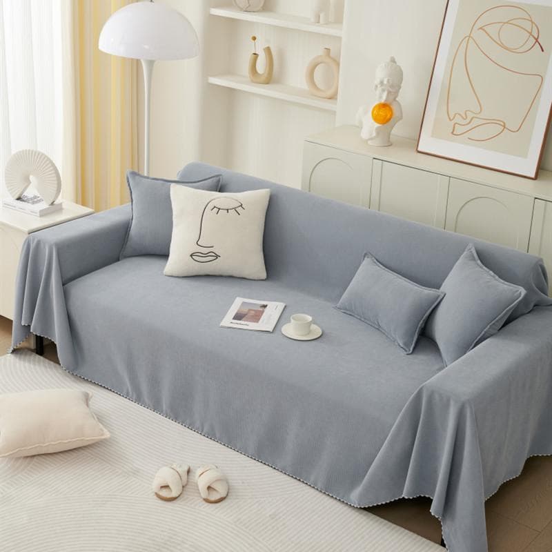 Solid Color Chenille Sofa Towel Four Seasons Universal Sofa Blanket Living Room Sofa Towel Two-sided Non-slip Dust Couch Towel 180x130cm1pcs