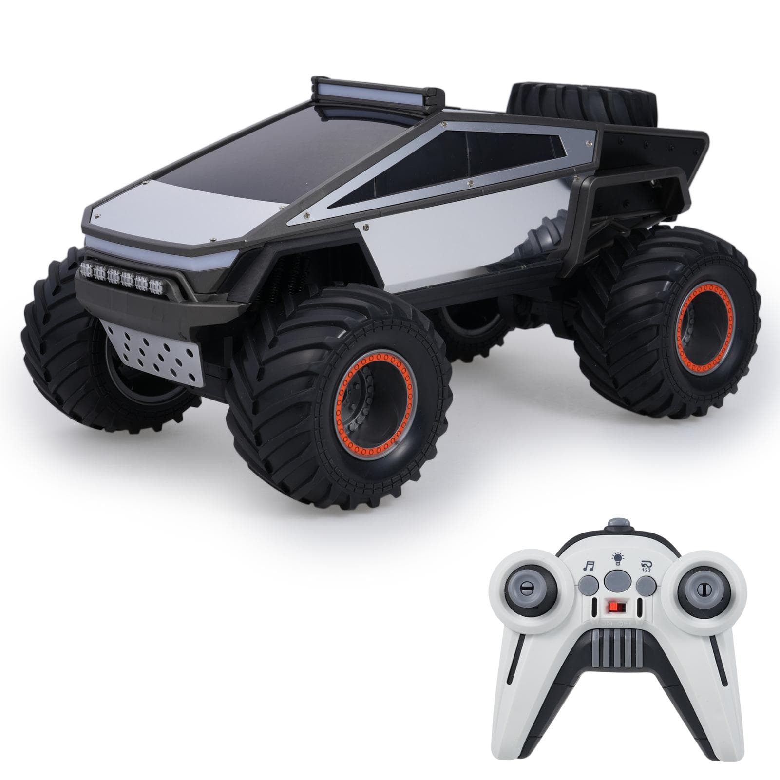 Remote Control Car, 1:12 Scale 2.4GHz All Terrain Off Road Crawler Vehicle Toy with Lights Music 3 1 Battery black