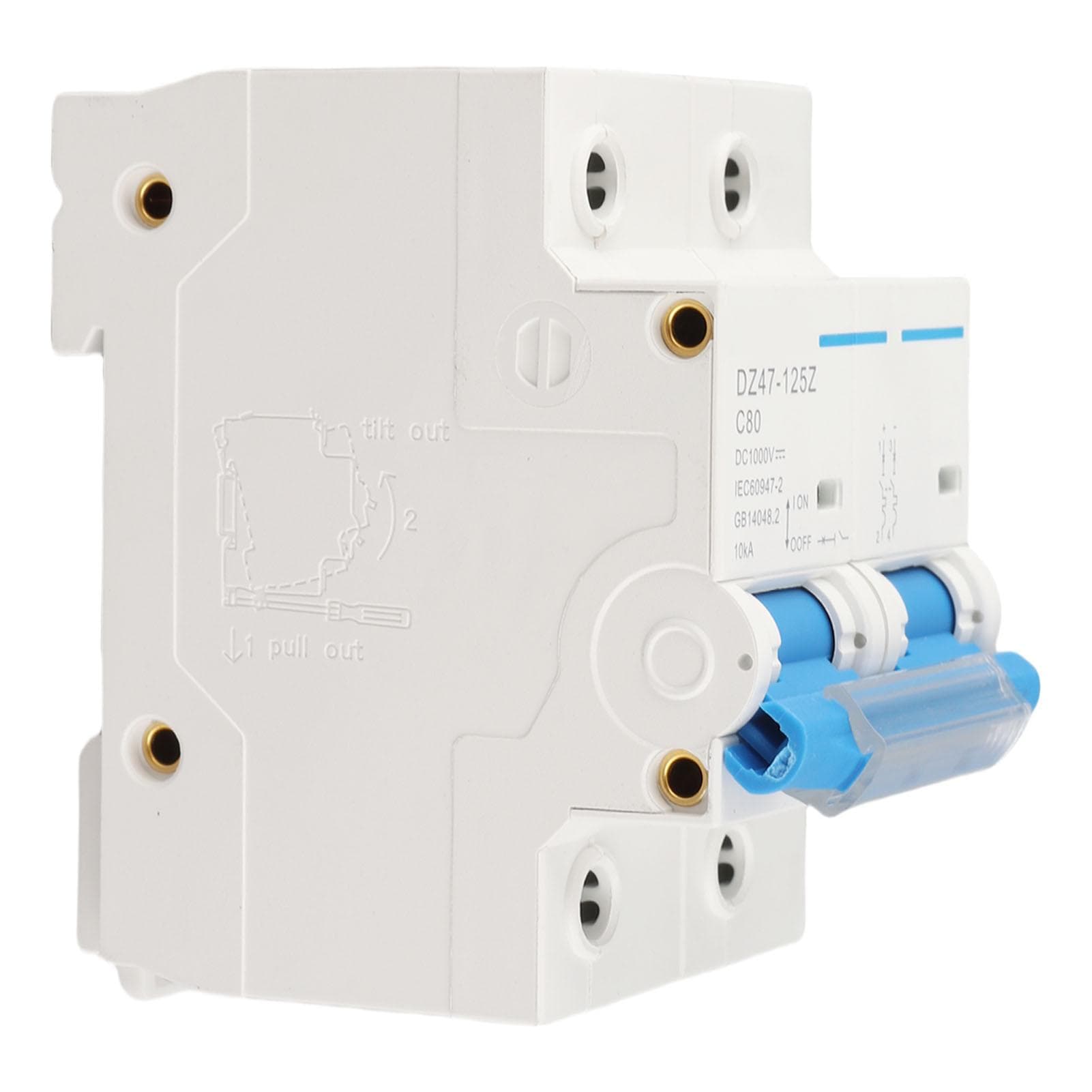 DC Circuit Breaker 10KA Breaking Capacity 36mm DIN Rail Overload Protection Miniature Circuit