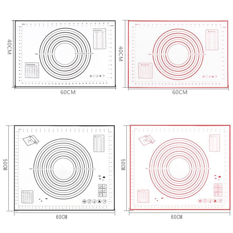 Kitchen Silicone Baking Sheet Rolling Dough Pad Pastry Cakes Baking Bakeware Lining Pad Mats 40*50cm black