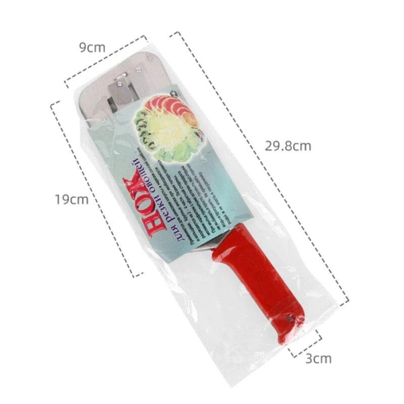Vegetable Slicer Knife Stainless Steel Double 2 Slice Blade Slicing Kitchen Knife Fish Scale Cleaner Knive Cabbage Slicer CN red