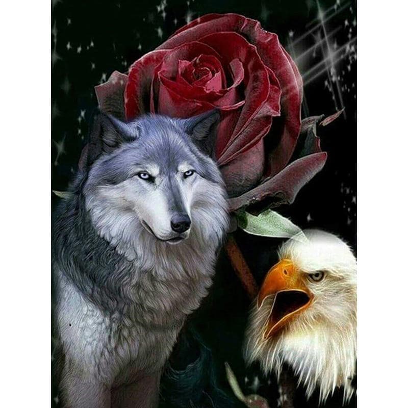 DIY 5D Diamond Painting Wolf Animal Home Decoration Handcraft Art Kit Full Drill Embroidery 20X30CM