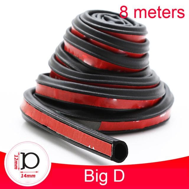 Car Door Seal Strip Auto Stickers Door Edge Protector Noise Insulation Anti-Dust Soundproof Sealing Strips Interior Accessories Big D-8 Meters