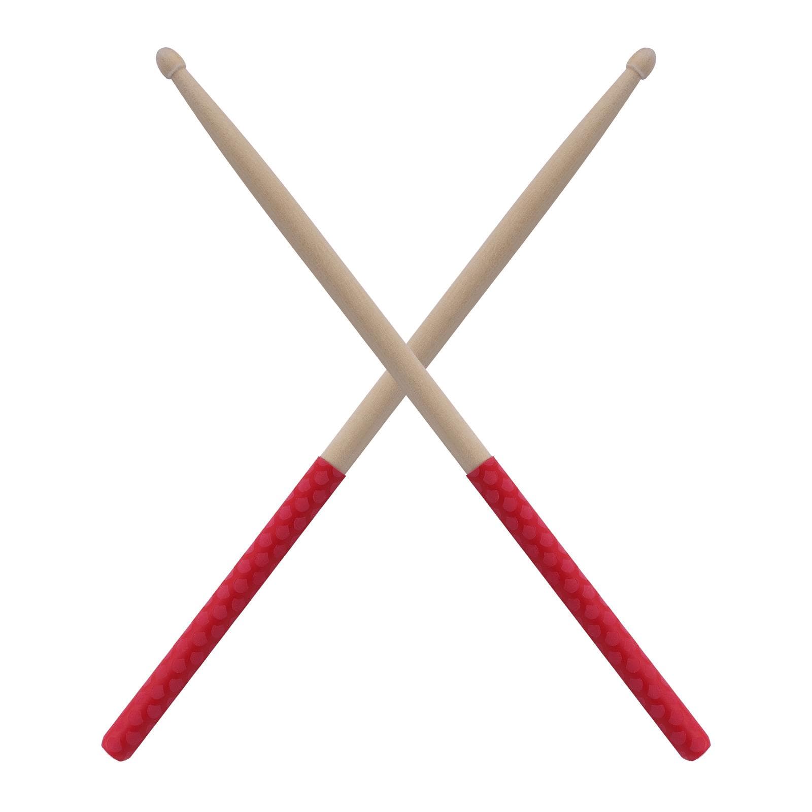 1-Pair Drumstick 5A Anti Slip Drumstick Antiskid Drum Sticks Maple Wood Drumsticks Triangular Tip red