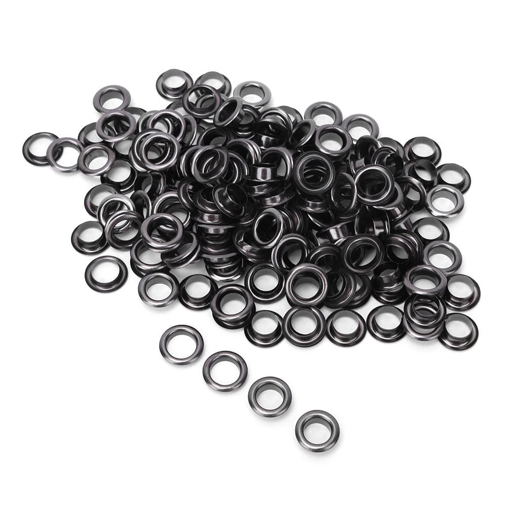 100 Sets 8mm Grommet Kit Metal Eyelets Rivets Brass Eyelet Shoes Bag Clothes AccessoriesGun Color gray