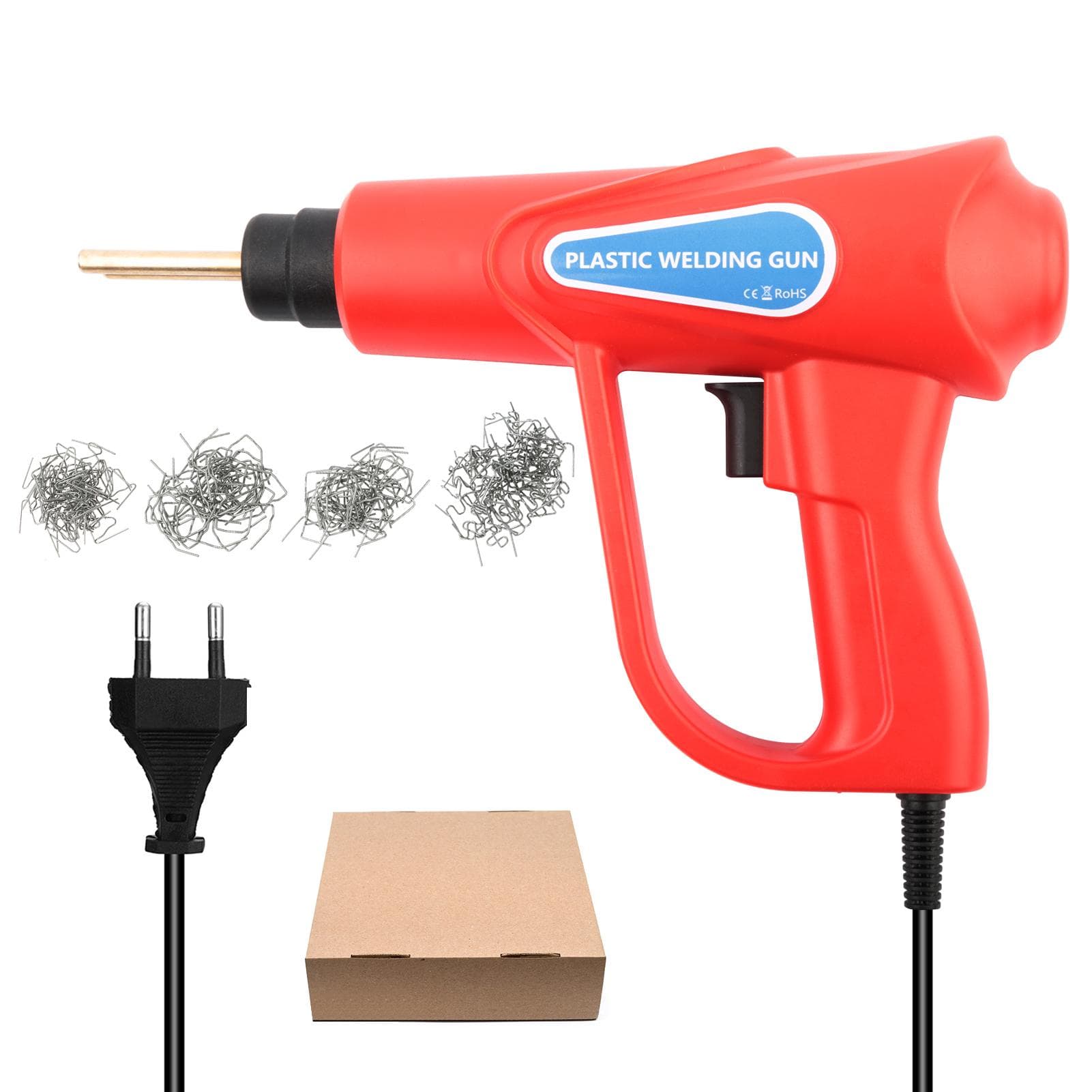 70W Hot Stapler, Plastic Welding Machine Car Bumper Repair Kit, 4 types Flat/Outside Corner/Inside EU