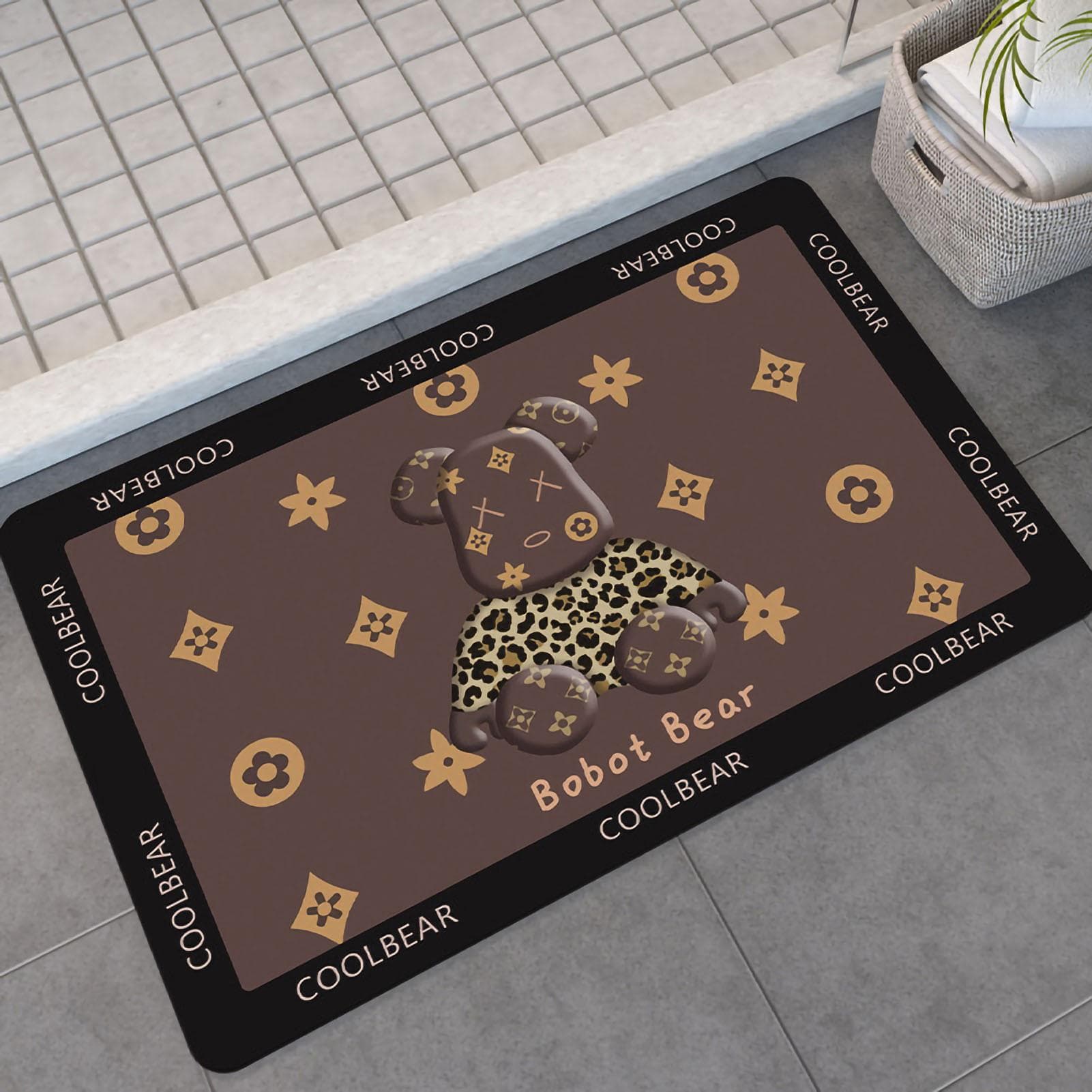 Bathroom Rug Strong Water Absorption Anti Slip Bottom Bath Mat Rug for Home Kitchen Bathroom Hotel 40x60cm