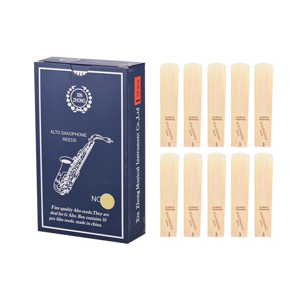 Normal Level G Alto Saxophone Sax Reeds Strength 3.0 for Beginners, 10pcs/ Box Strength 3.0