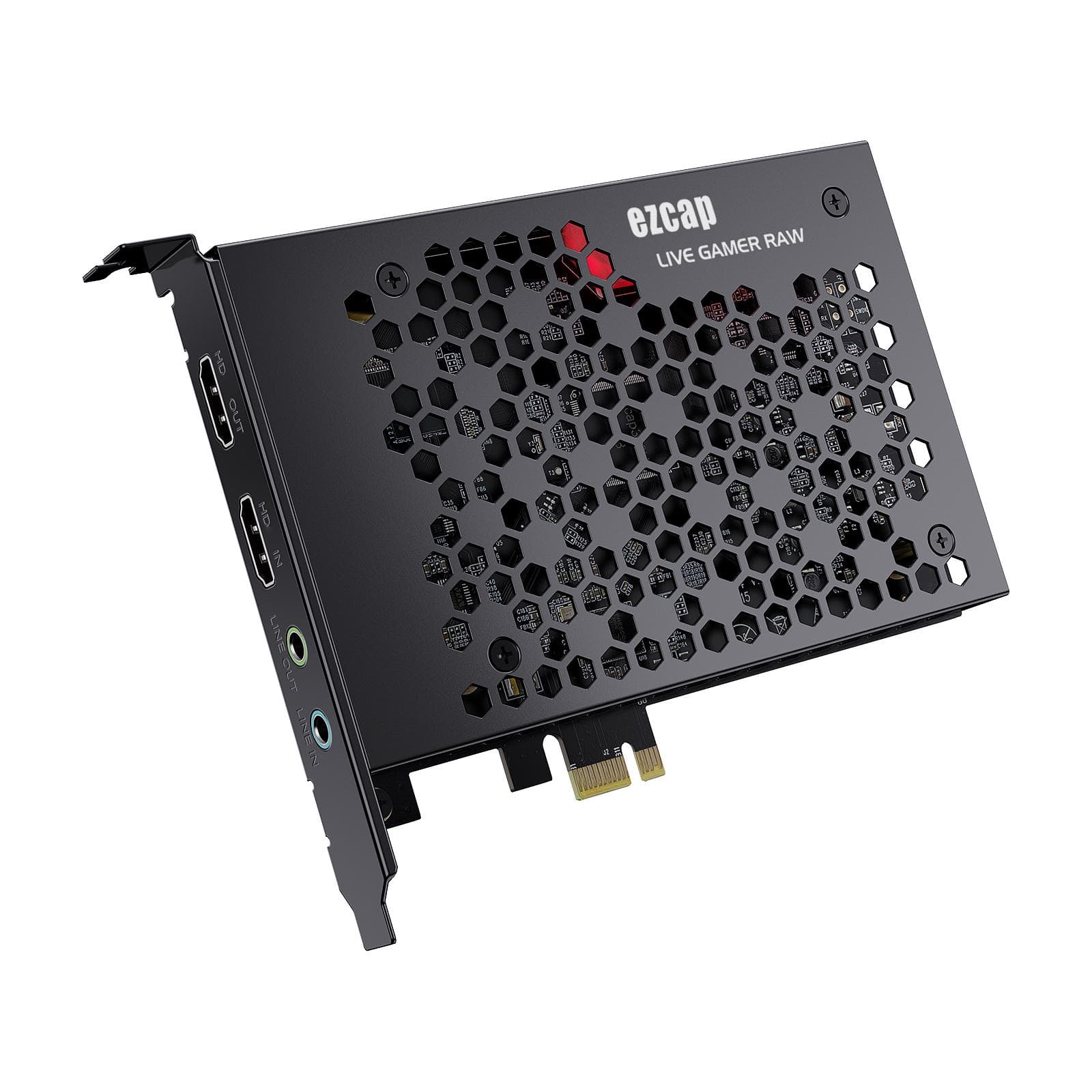 ezcap324B Live Gamer Raw PCIE 4K Video Game Capture Card Record & Live Stream for Gaming Systems black