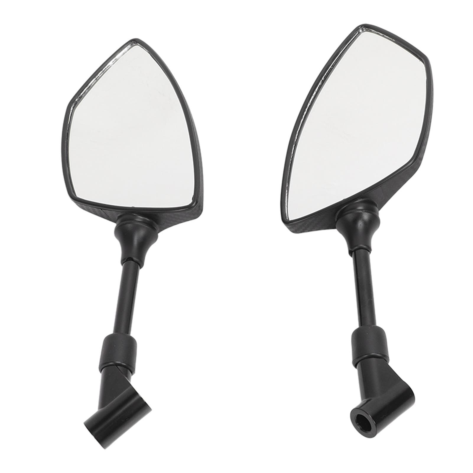 Motorcycle Rearview Mirror 360 degrees Rotation Convex Glass Lens Carbon Fiber Style Universal for Scooter black