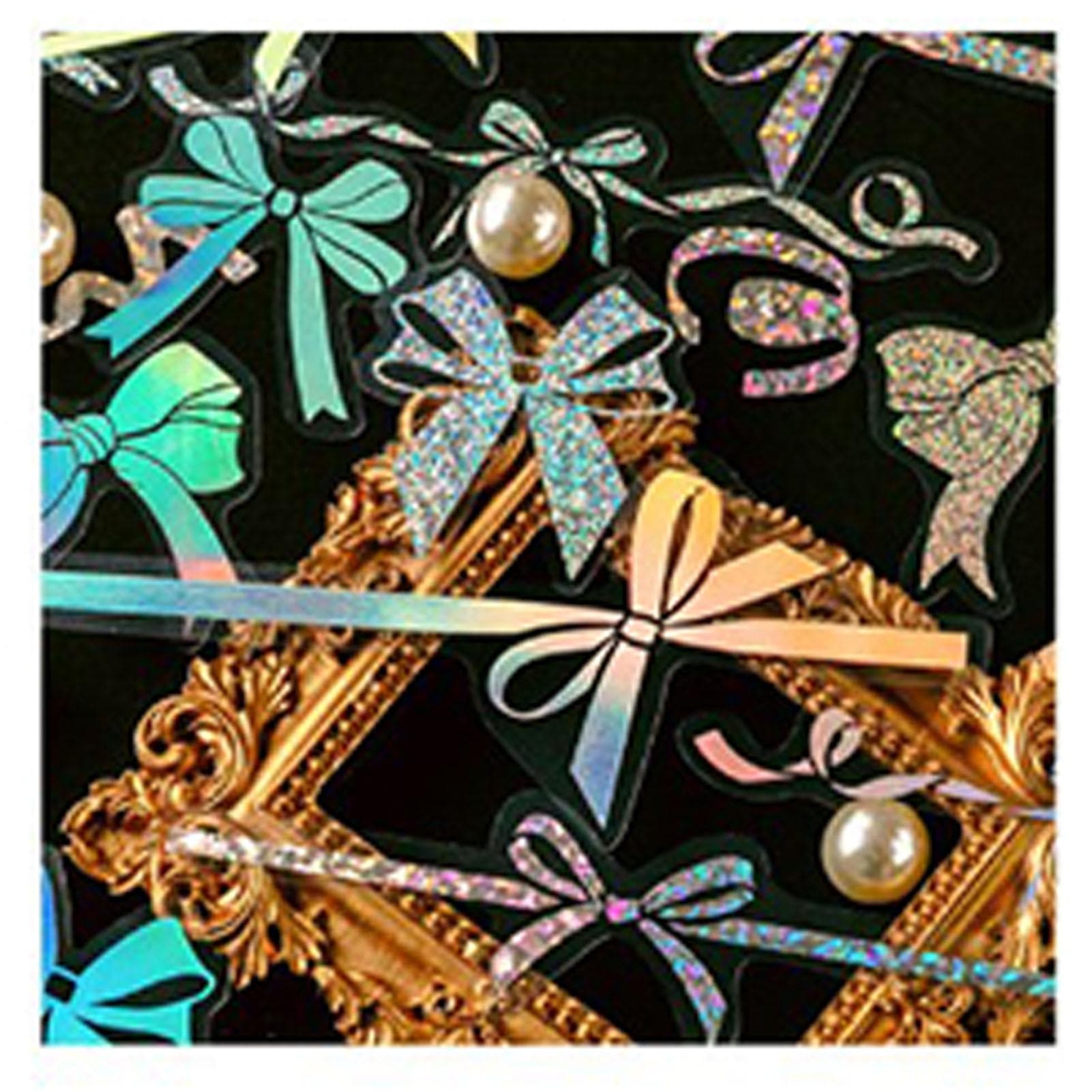 45pcs Bowknot Scrapbook Stickers Cute Strong Adhesion PET Planner Stickers Decal for Diary Photo