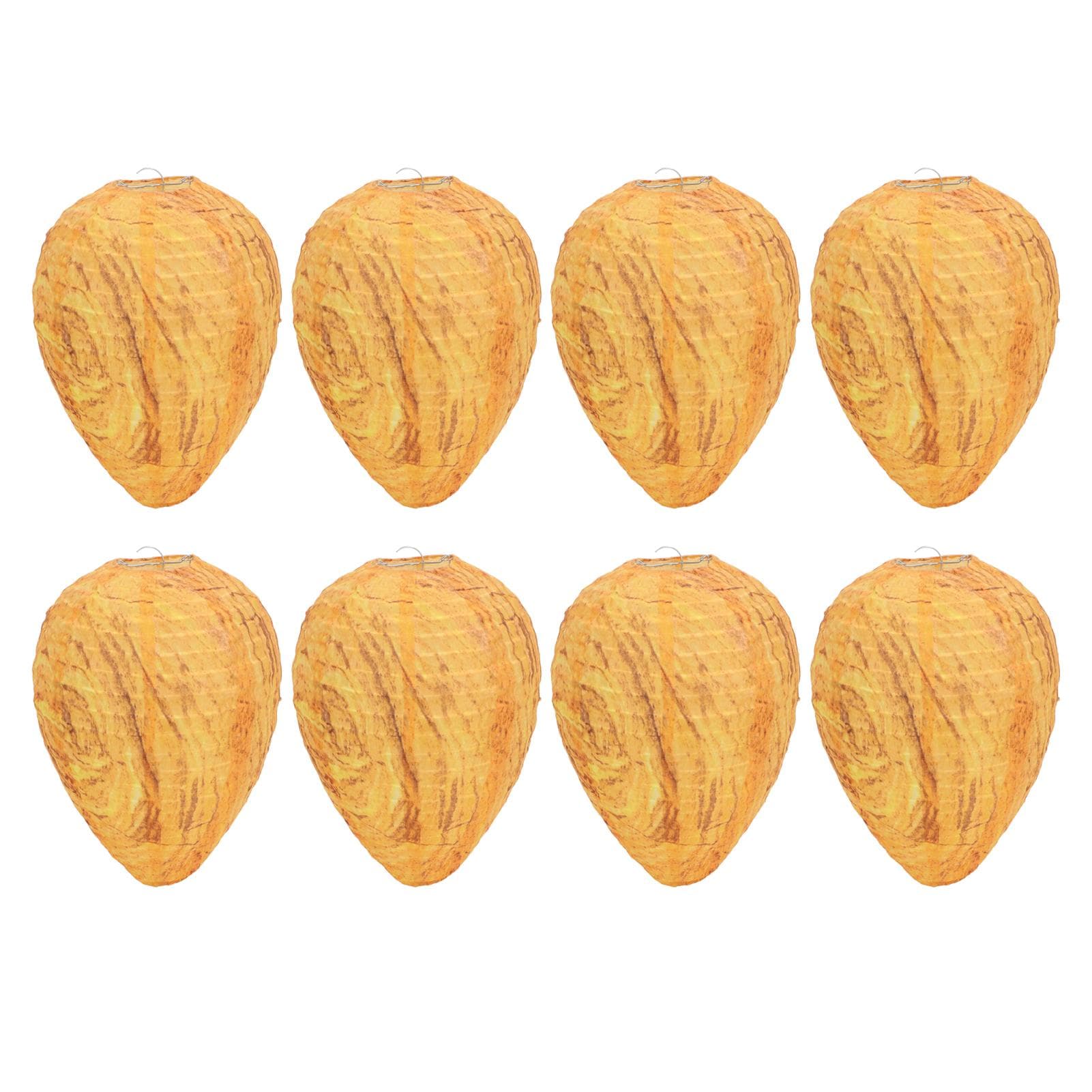 8 Pack Wasp Nest Decoy Effective Deterrence Hanging Fake Wasp Repellent Hornets Nest for Backyard