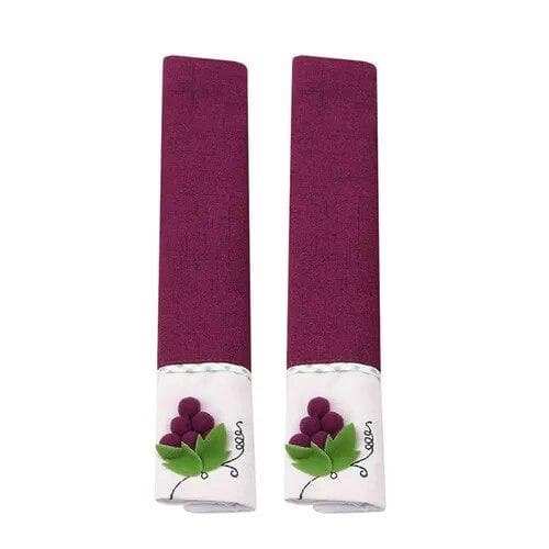 Soft Cloth Refrigerator Door Handle Anti-static Keep Handle Clean Kitchen Appliance Protector Handle Cover purple