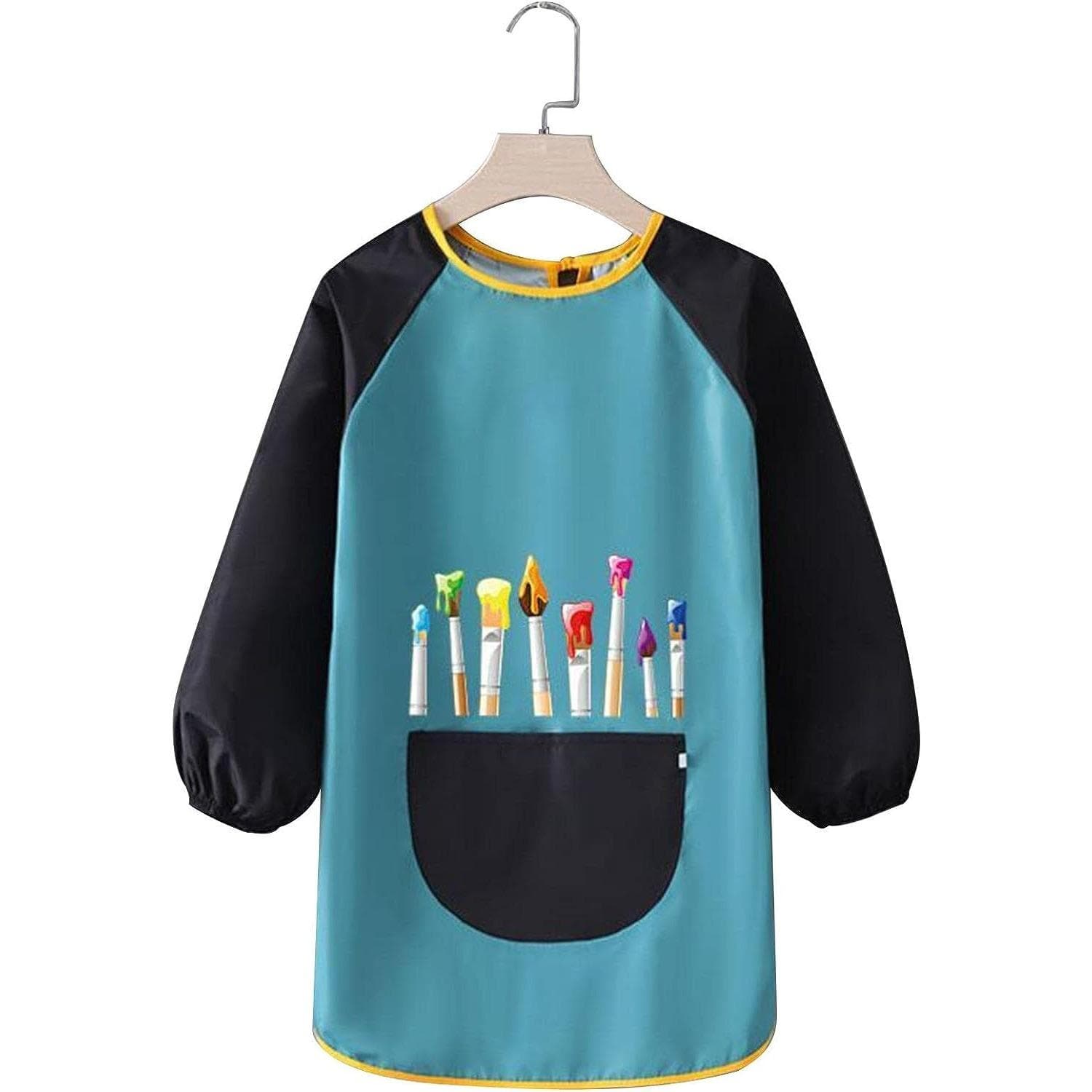 Painting Apron Children's Apron Set with Large Pockets Waterproof Ink Gown with Long Sleeves Craft Apron for School Art Crafts Painting 82*62*100,XL dark green/black