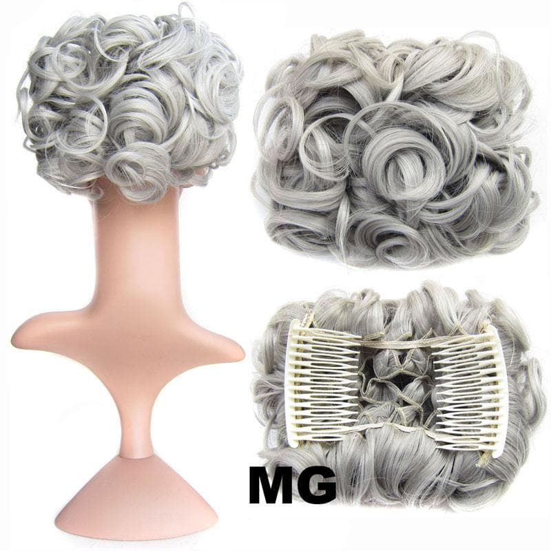 Curly Hair Chignons Hair Bun Claw Clip On Hair Wedding Retro Style