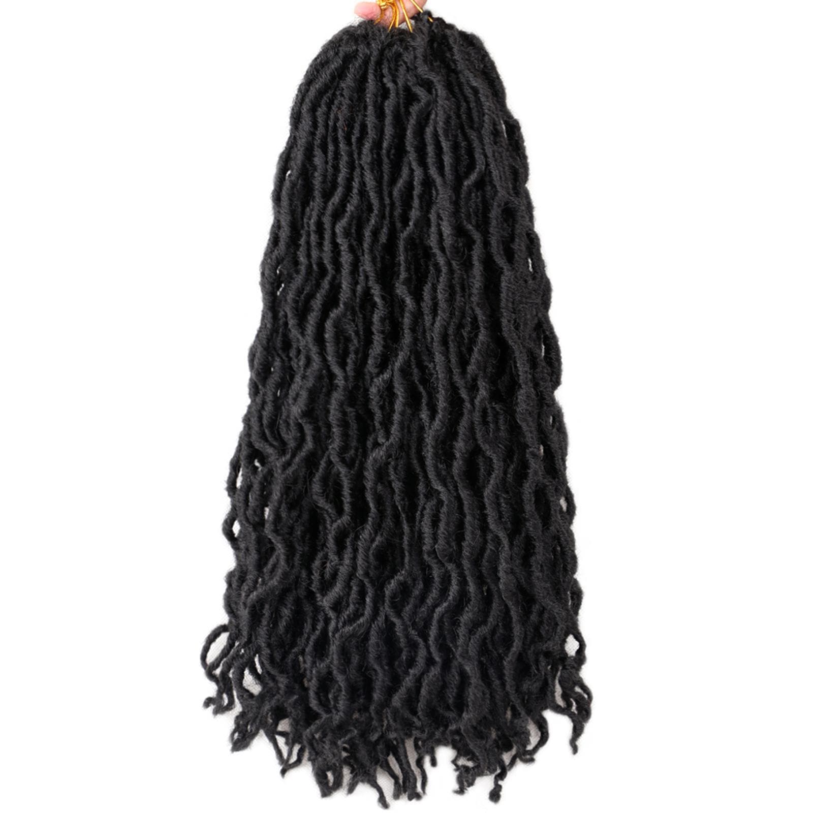 1 Pack24 Stands Wavy Gypsy Locs Wigs 18 Long Dreadlock Wigs Synthetic Braiding Hair Extensions 1B
