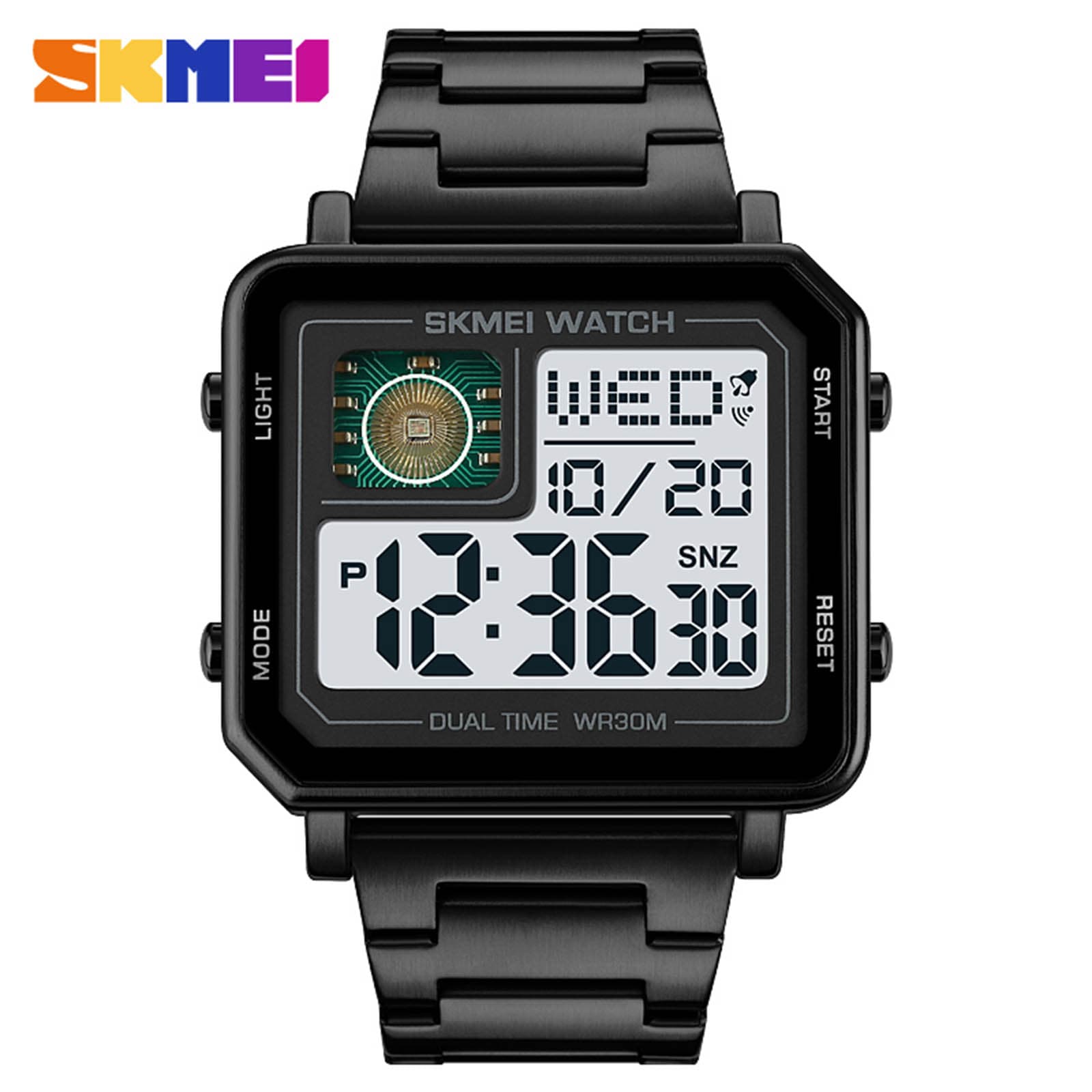 SKMEI 2033 sports watches Countdown double time watch alarm clock Chronograph table Digital watches black