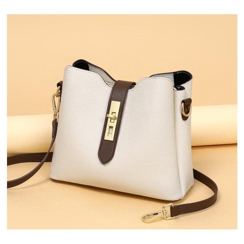 All-in-one Leather Women's Bag Bucket Bag Carrying Crossbody Bag Fashion Niche Light Luxury Shoulder Bag