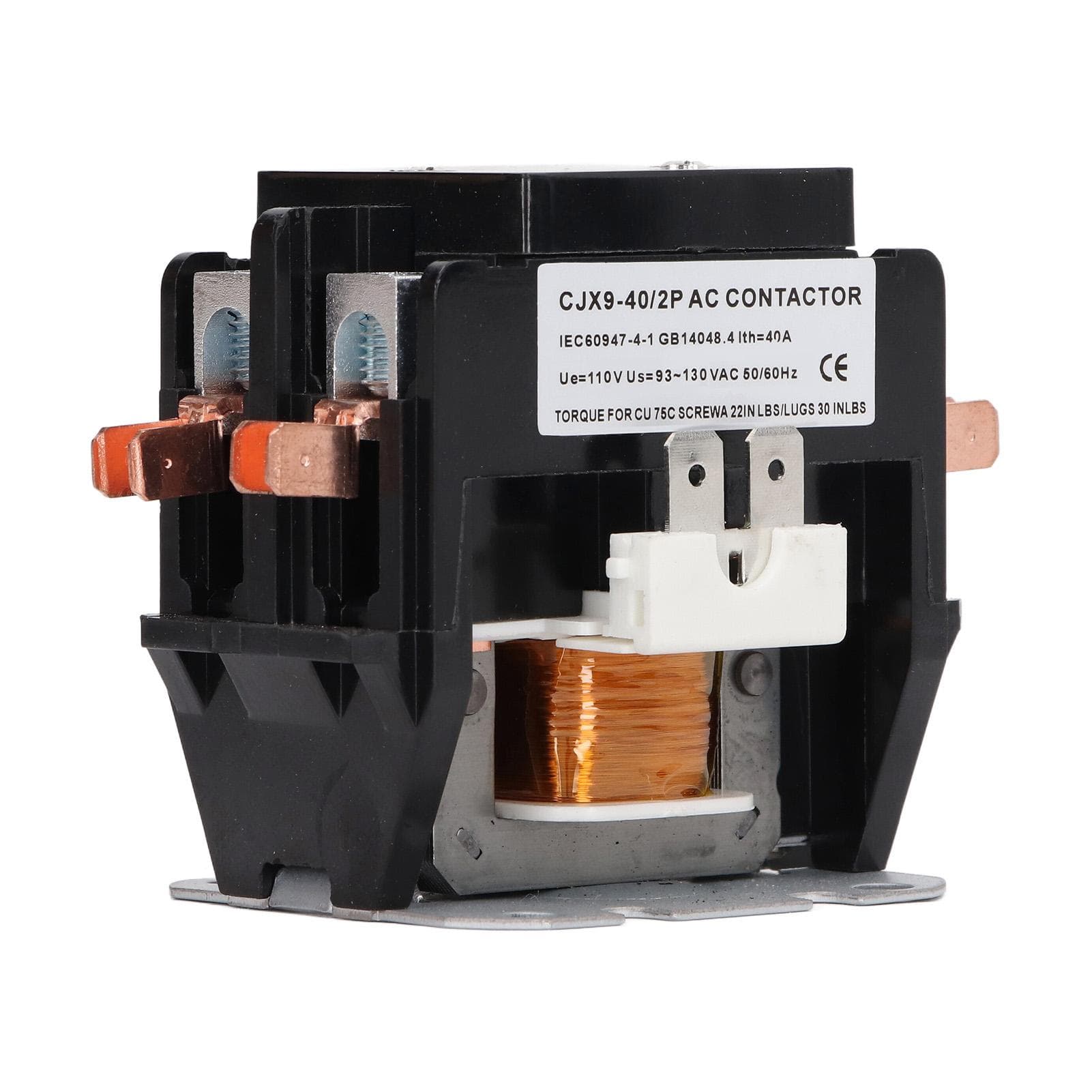 Air Conditioner AC Contactor 40A 2P Replacement with Silver Alloy Contact Power Distribution