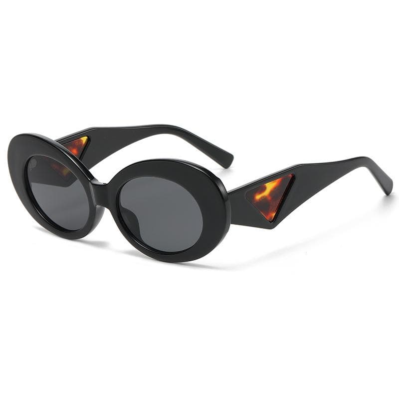 Retro Oval Sunglasses Women Fashion Designer Cat Eye Gradient Shades UV400 Sun Glasses Trendy Contrast Colors as picture