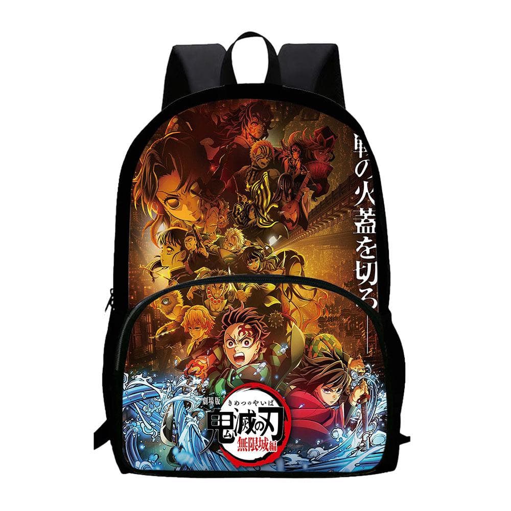 Japan cartoon comics Demon Slayer: Kimetsu no Yaiba - Infinity Castle Arc Children's Backpack Large Capacity Patch Pocket Backpack 0015