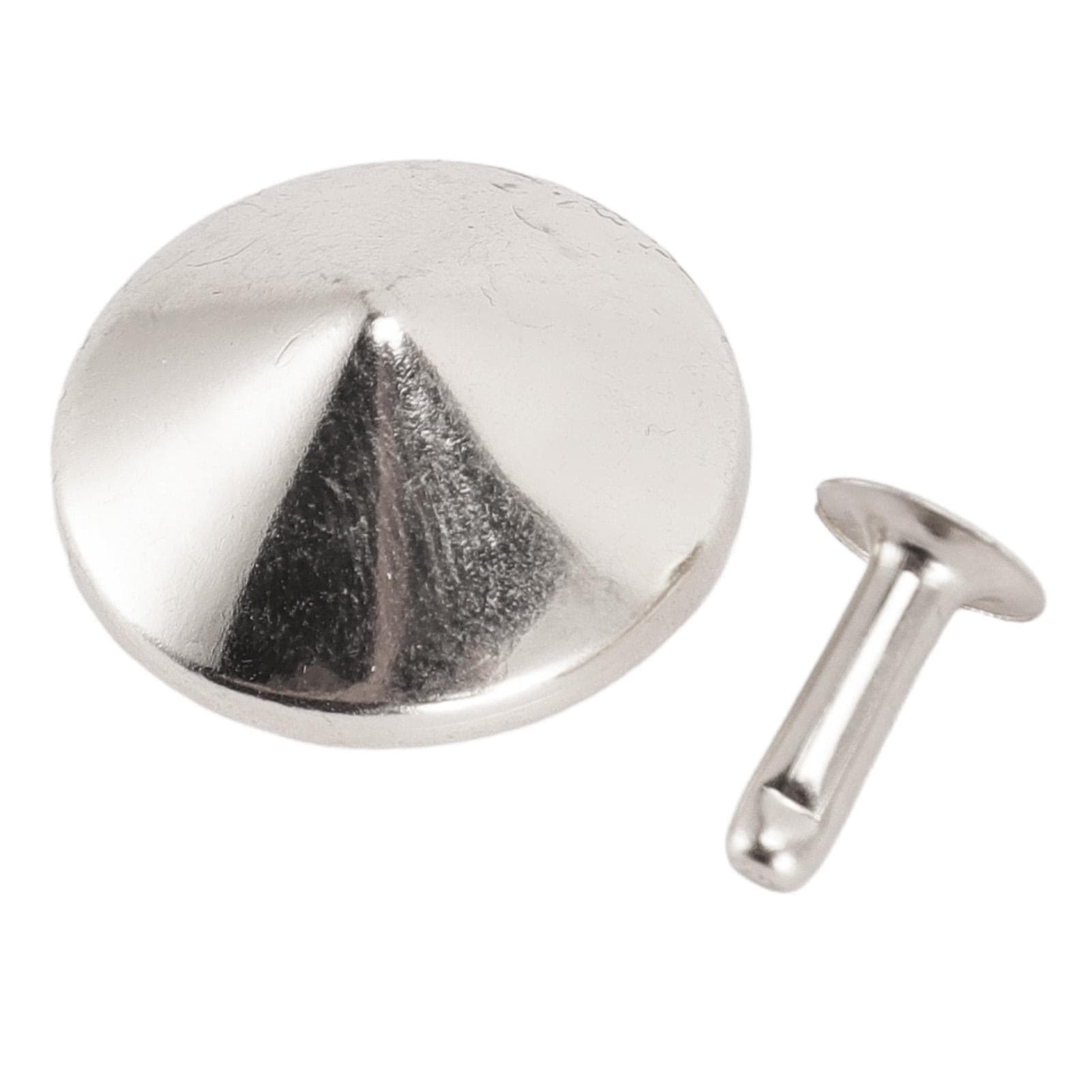 100 Sets Mushroom Rivets Stud 22mm DIY Iron Cone Spikes and Studs Mushroom Tip Head Rivet Stud for silver