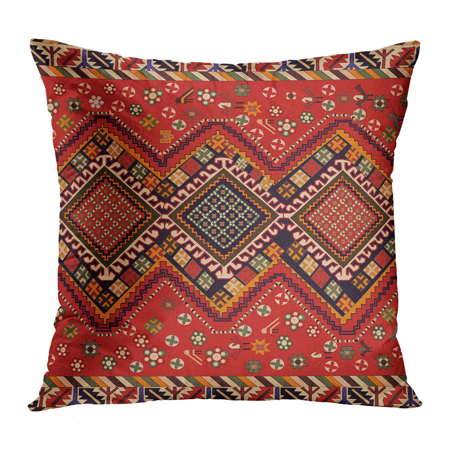 Red Moroccan Ethnic Short Plush Pillowcase Living Room Bedroom Sofa Cushion Cover Home Decor 40x40 45x45 50x50 60x60 50x50cm