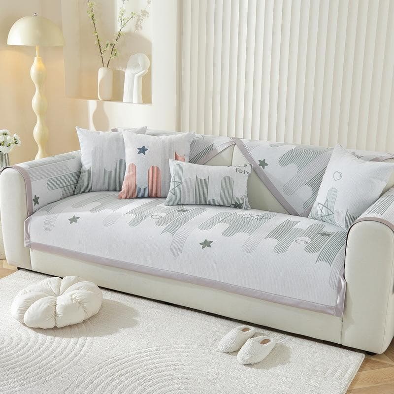 New Nordic All Season Chenille Striped Sofa Cover Jacquard Decorative Slipcover for Couch Towel for Living Room Home Decoration 70x70cm 1pcs