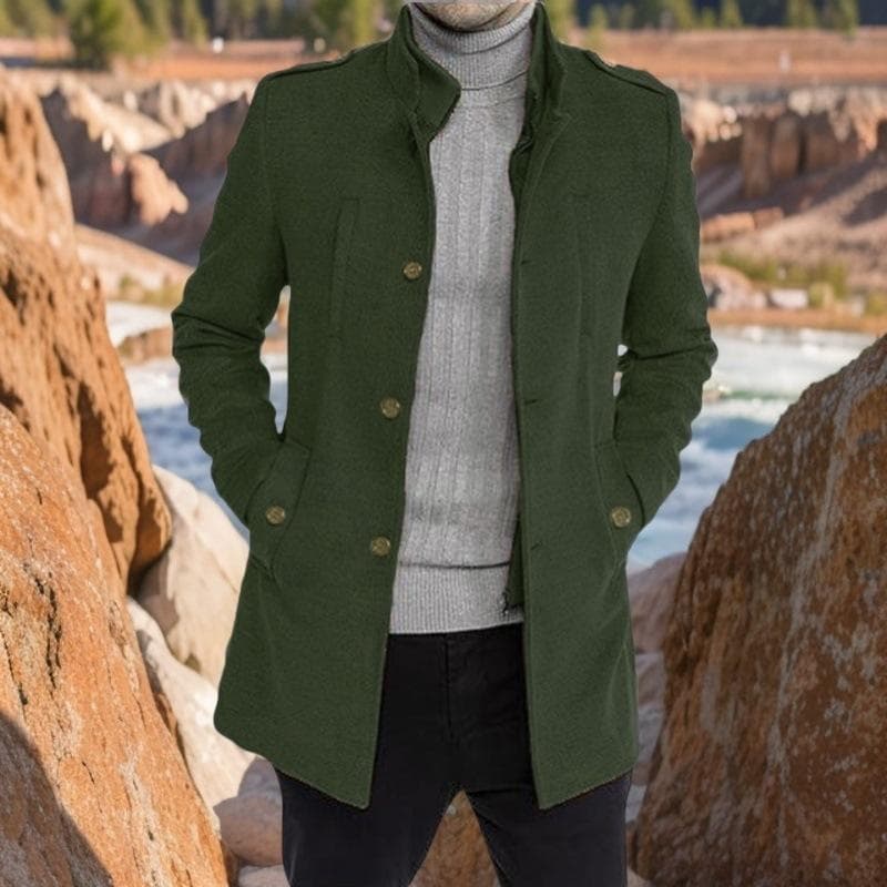 Woolen Men's Coat Nizi Medium and Long Zipper Jacket 2XL