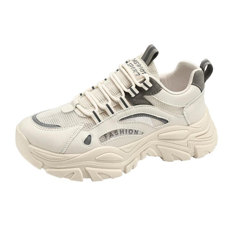 Sports Casual Shoes Fashion Simple Street Clunky Sneaker Comfortable Wear-Resistant Lace-Up Men Shoes Sport Shoes Free Shiping 42 beige