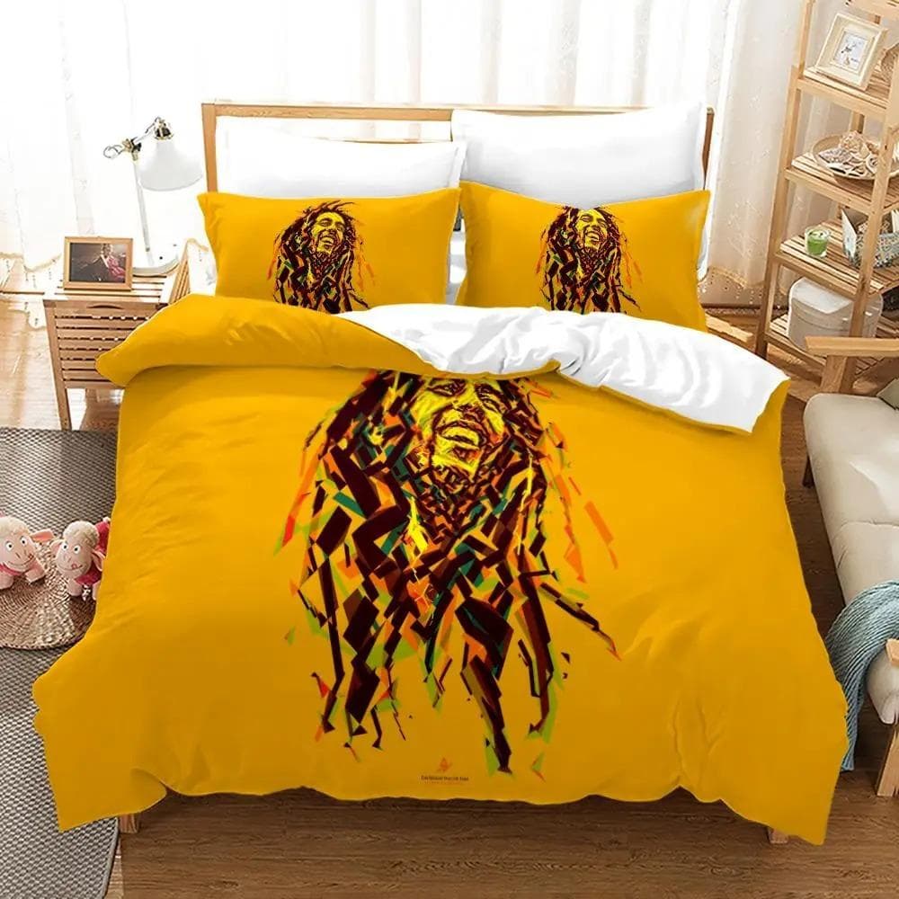 Bob Marley Duvet Cover Sets Music Legends Jamaica Singer Comfortable Bedspreads Queen King Size Bedding Sets Bedroom Decor AU Double 180x210cm