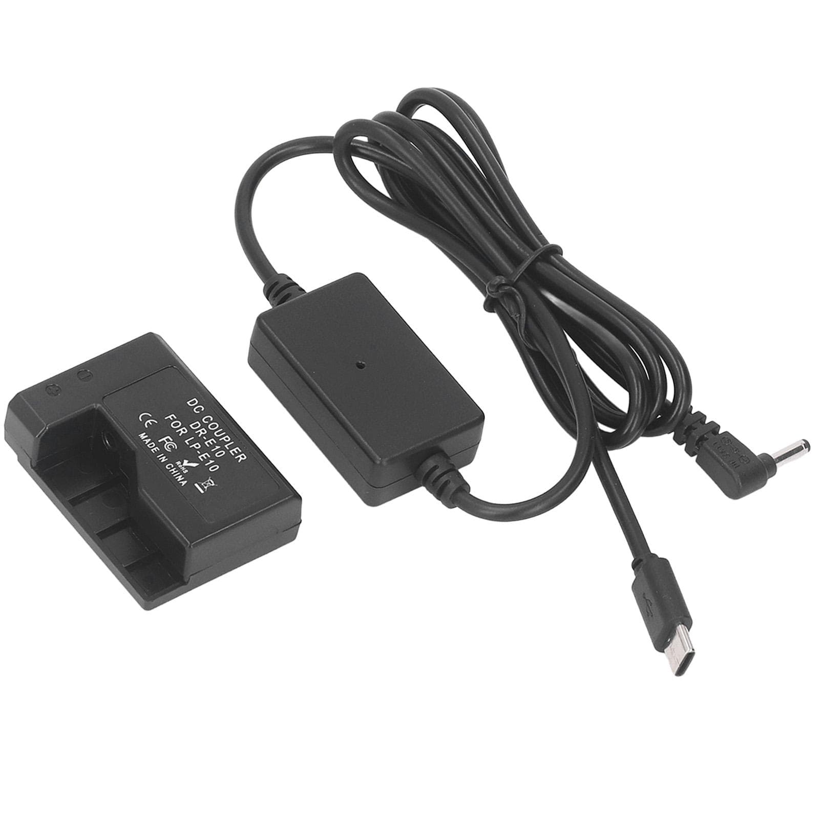 LP E10 Dummy Battery DR E10 DC Coupler Dummy Battery with Type C Power Adapter for 1100D 1200D