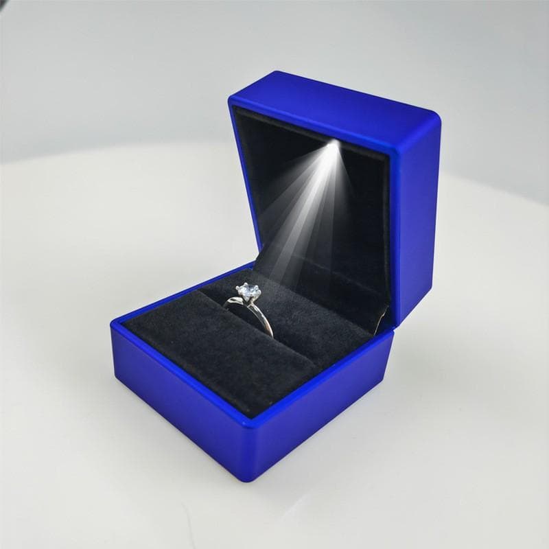 LED Light Jewelry Box Spray Paint High Jewelry Bracelet Box Ring Box Pendant Necklace Box Bracelet Jewelry Box For Valentine's Day One Size blue