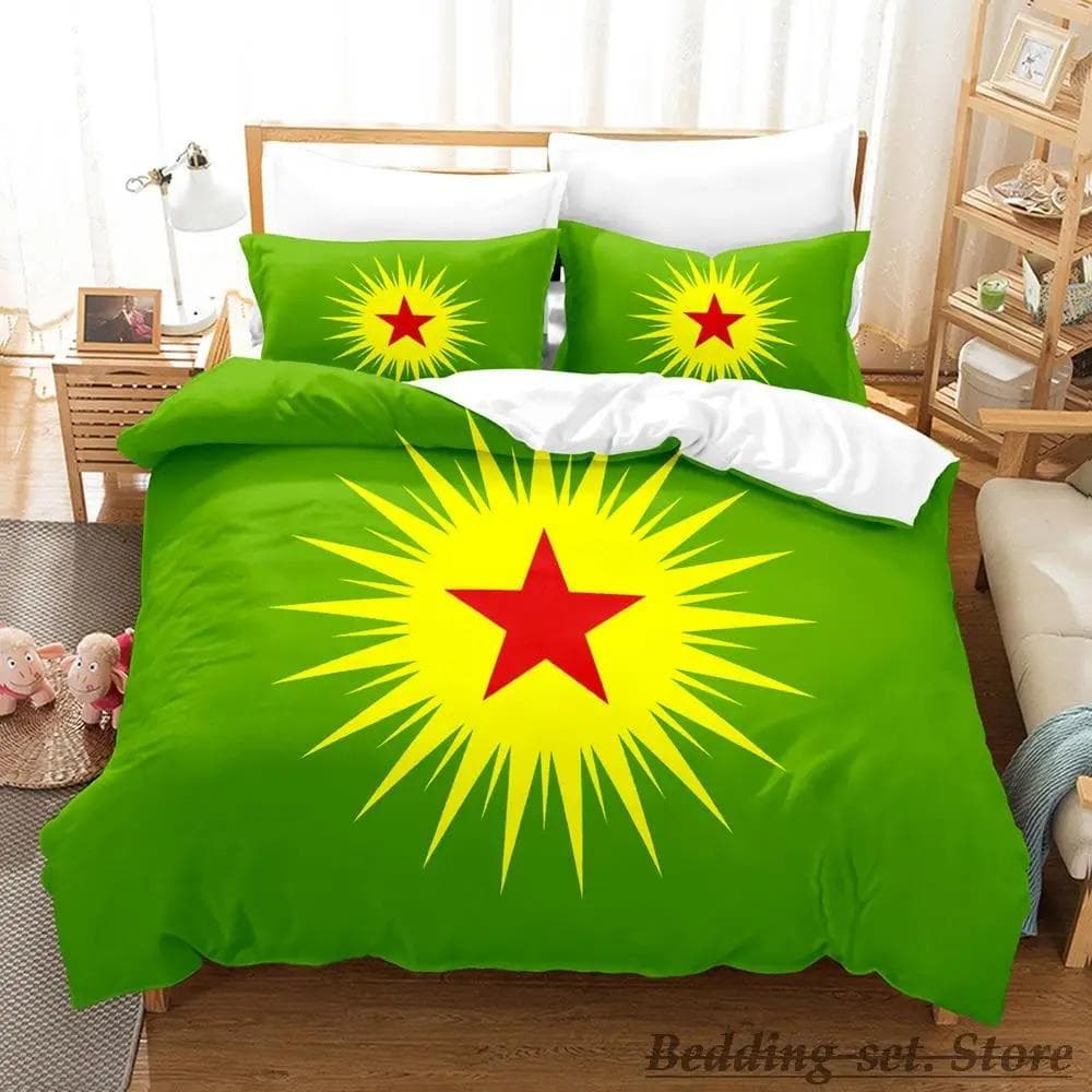 Kurdistan Flag Bedding Set Single Twin Full Queen King Size Bed Set Adult Kid Bedroom Duvetcover Sets parure de lit Bed EU Single 135x200cm