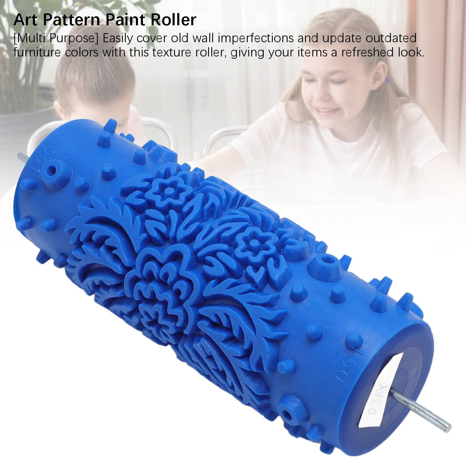 5 Inch Pattern Paint Roller Washable Reusable Decorative Art Pattern Texture Rubber Roller for Wall