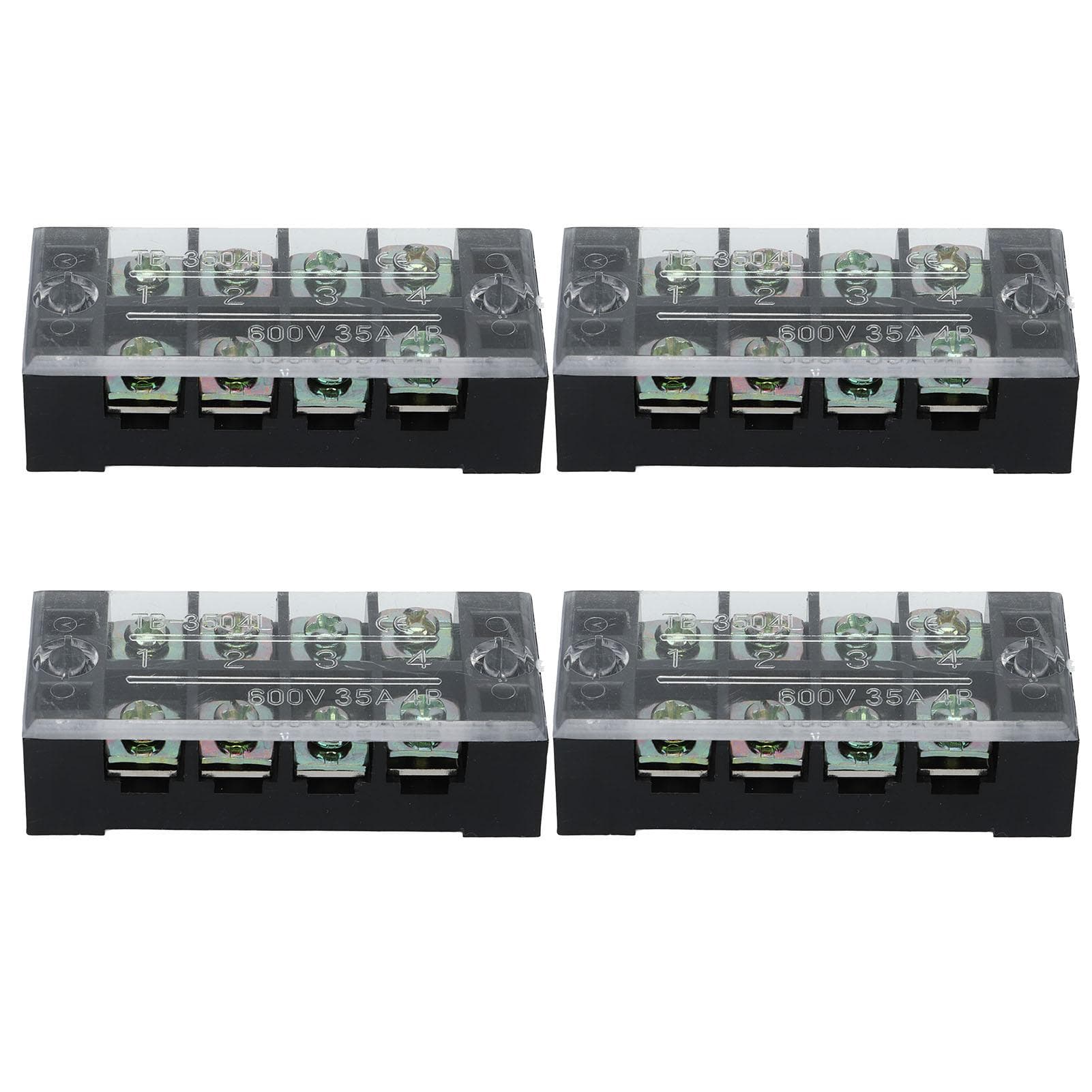 4Pcs Terminal Strip Block TB Fixed Large Current Copper Contactor Circuit Terminal Block 600V 35A 4