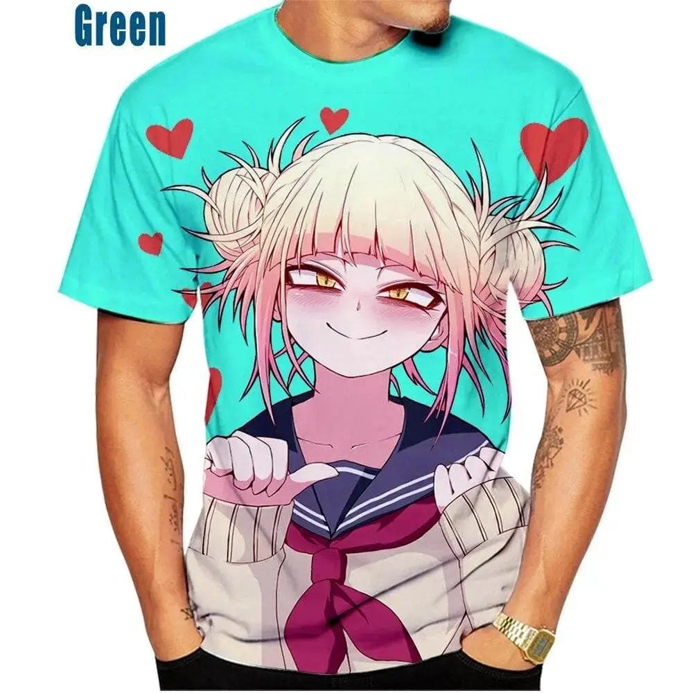Japanese Anime Girl Himiko Toga Men's_women's Fashion Slim 3D Printing T-shirt Casual Round Neck Top Men's Oversize Clothing M