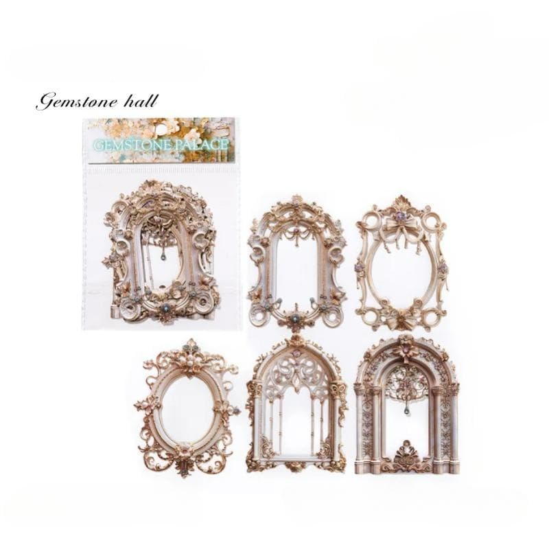10 Pcs 3D Style Hollow Frame Card Material Paper Decorative Diary Handmade DIY Scrapbooking Accessories Junk Journal Supplies