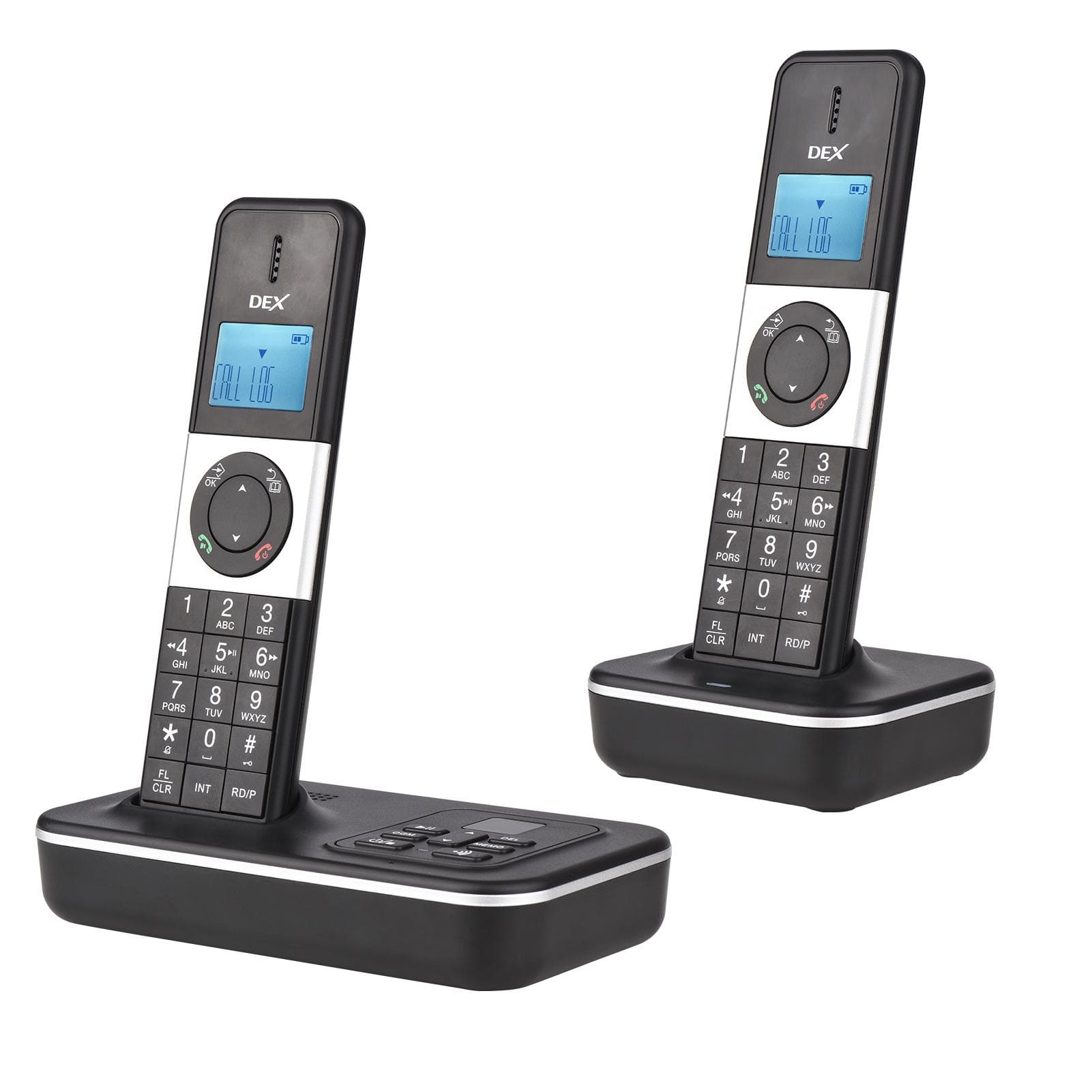 Bisofice D1002 TAM-D 2-Handset Cordless Phone with Answering Machine Caller IDCall Waiting 1.6 US-B black