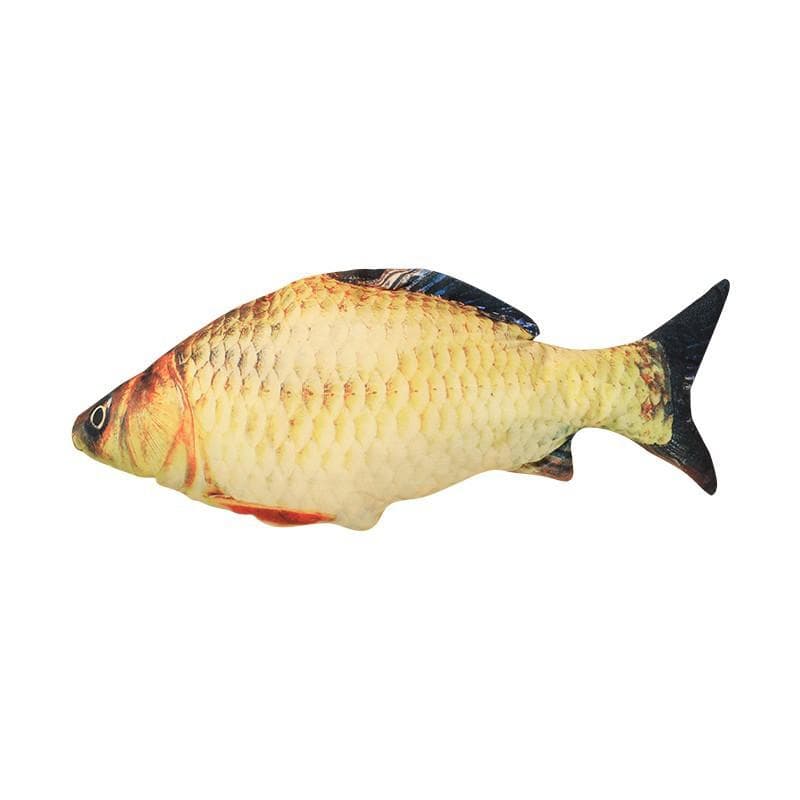 Fish Design Cat Toys Interactive Durable Cat Chew Toys Plush Pillow Kitten Toy For Indoor And Outdoor Pets Teeth Grinding Toys 20cm yellow