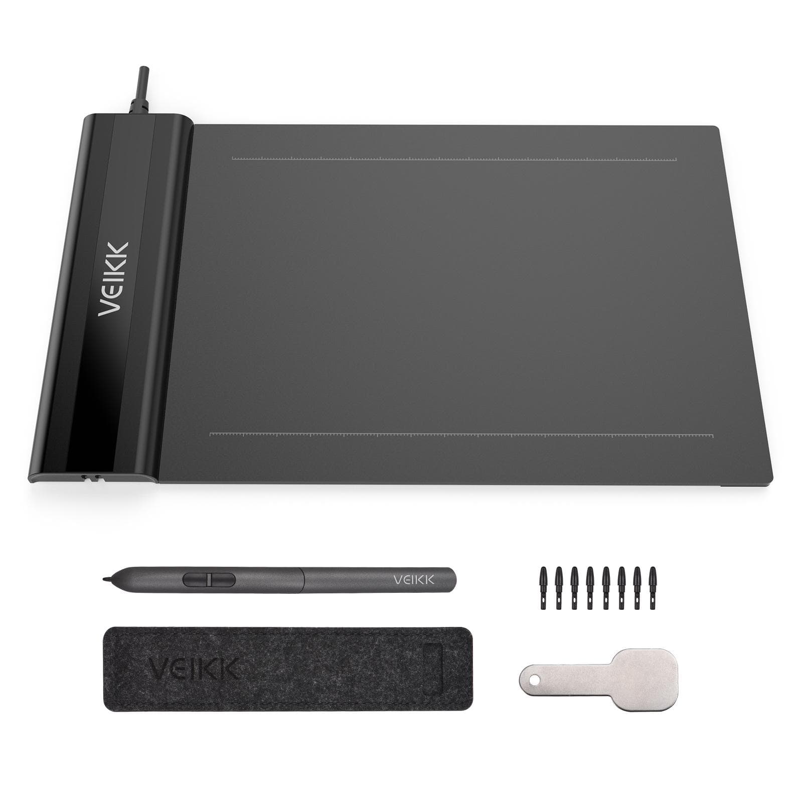 VEIKK S640 Graphics Drawing Tablet 6 x 4 Inch Active Area 8192 Levels Pressure Art Graphics Tablet black